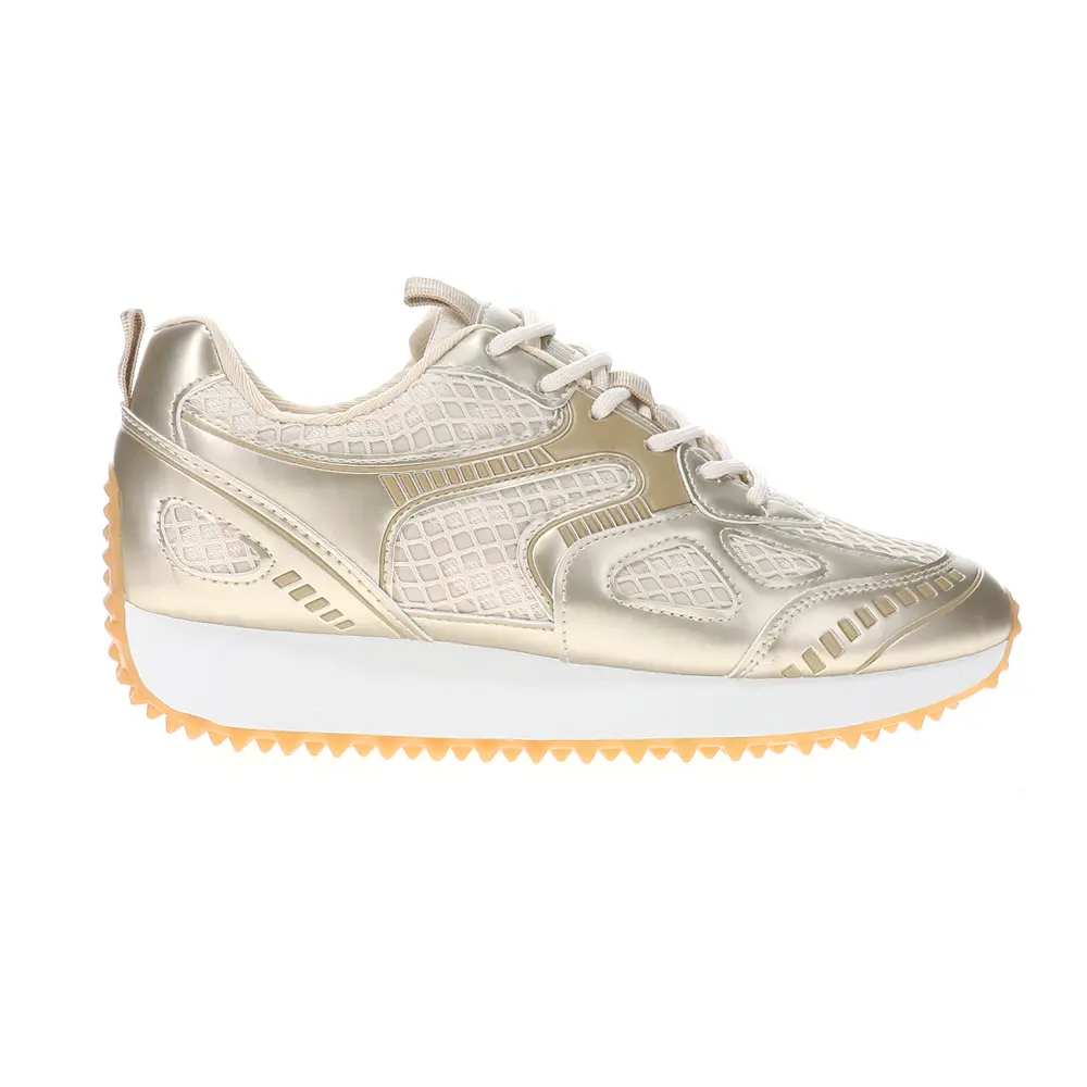 Vintage Havana Womens Apollo Metallic Lace Up Sneakers Shoes Casual - Gold