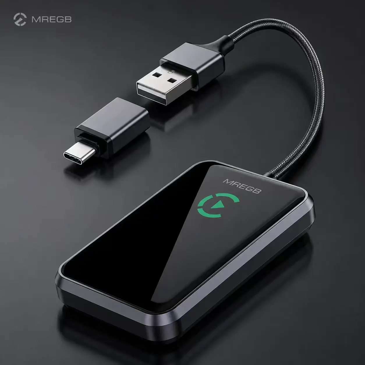 MREGB Wireless CarPlay Adapter for iPhone iOS10+, USB/Type-C Plug & Play Dongle, Wi-Fi 5GHz & Bluetooth Auto-Connect, Converts Factory Wired CarPlay to Wireless, Compatible with 2015+ Cars
