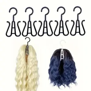 Wig Hanger, 5 Counts Space Saving Durable Wig Display Hanger, Multipurpose Wig Drying Hanger, Hanging Clothes Organizer, Home Organizer for Wig & Hat & Shoes, Hat Holder Hanger, Hanging, Hat Hooks Storage