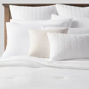 12pc King Fuller Micro Texture Comforter & Sheet Bedding Set White - Threshold