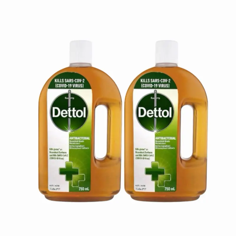 Dettol Antiseptic Disinfectant Liquid (750ml, Pack of 2) - Powerful Home Care Cleaning Solution for Household Surfaces, Room & Kitchen Use, Ideal for Spring Cleaning