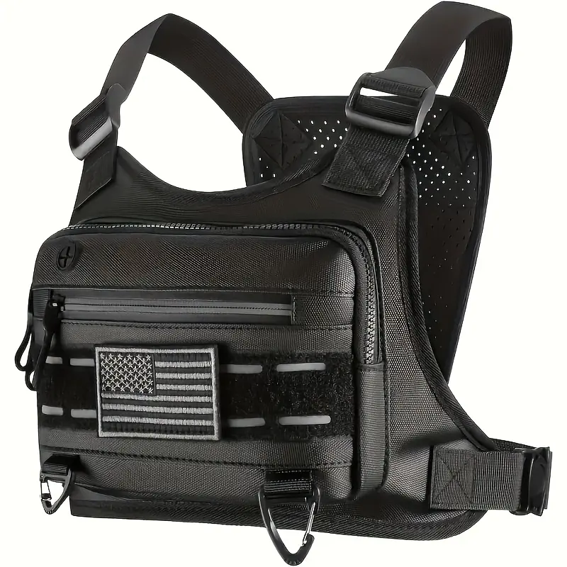 Men's Lightweight Vest-Style Protective Chest Bag for Motorcycle, Motorcycle Accessories with Built-in Phone Pocket & Extra Storage Space, Ideal for Riding, Training