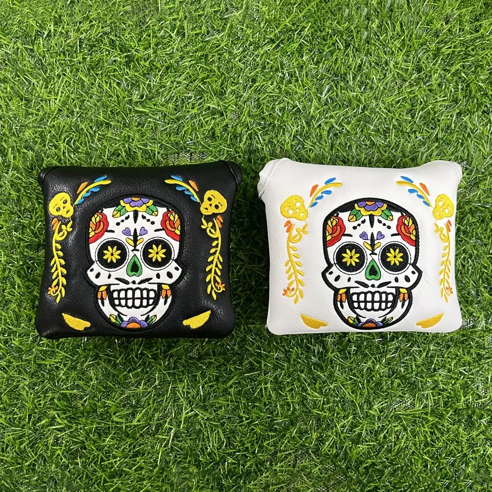 Skull Pattern Magnetic Golf Putter Headcover, 1 Count Durable Faux Leather Golf Putter Headcover, Golf Accessories for Men Golfers, Halloween, Golf Gift, Golf Gift Accessory