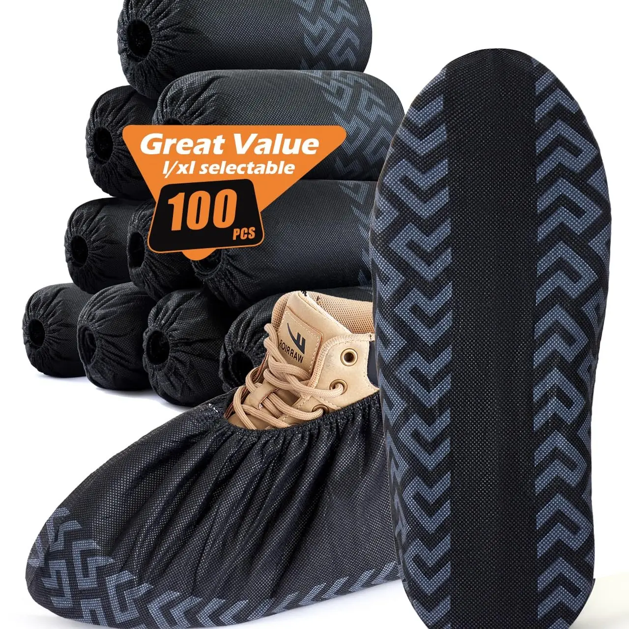 100 Pcs Non-Woven Shoe Covers, Thickened Breathable Durable, Anti-Slip Design, Ideal for Home Office Clean Rooms, Disposable Hygienic, Household Items