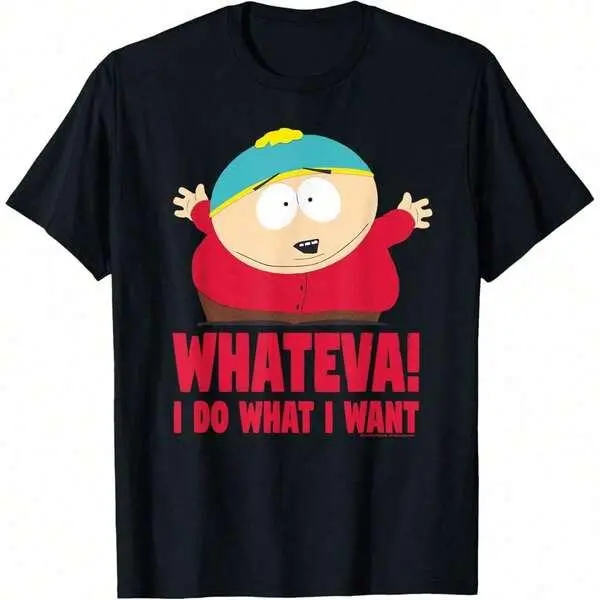 South Park Cartman Classic Fit T-Shirt - Black Crew Neck, Short Sleeve, Casual