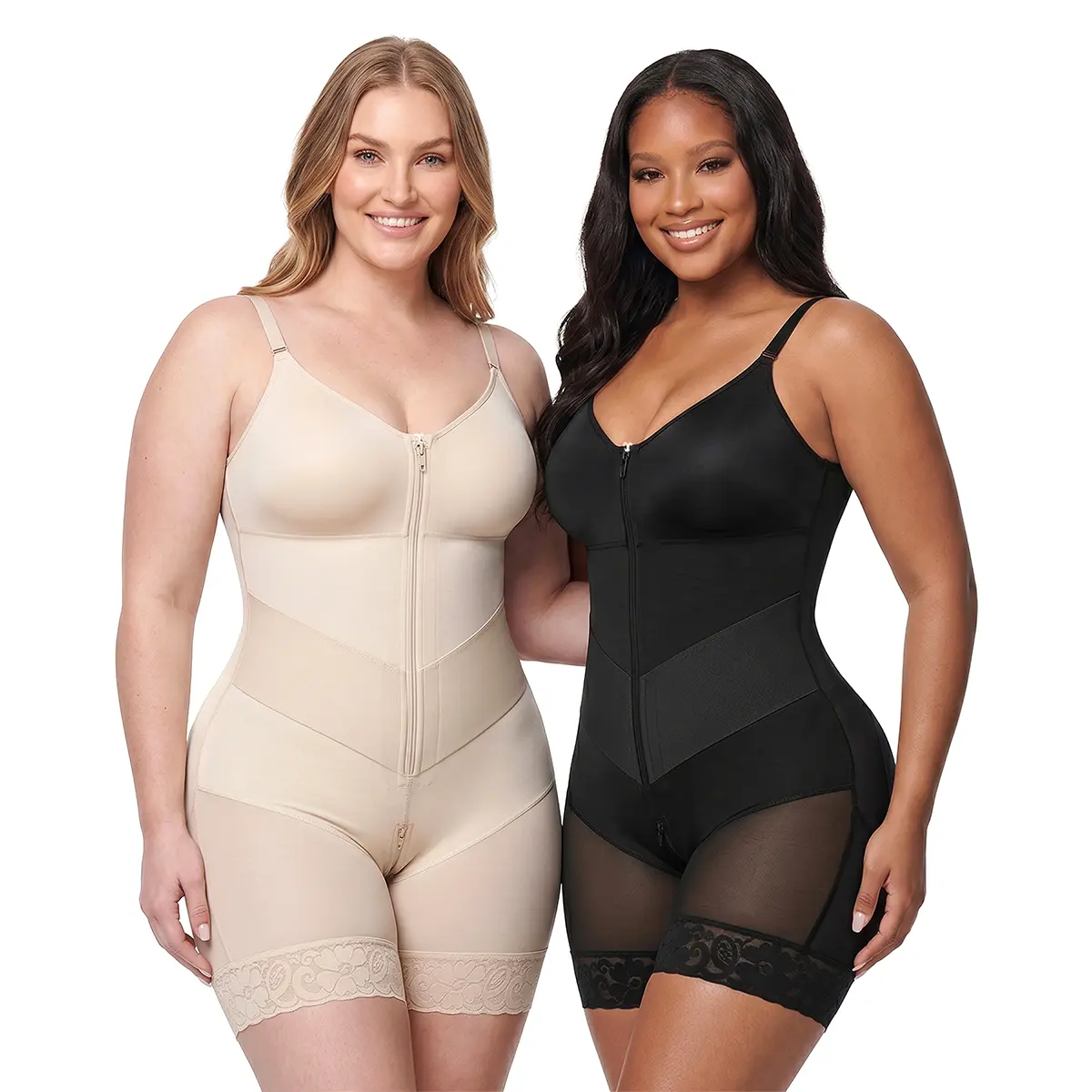 YIANNA 2 Piece V-Shaped Shapewear Moldeadoras Faja for Women Tummy Control  with Zipper Closure