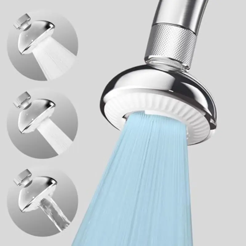 UFO Series Wide Spray Area Anti-Splash 360° Rotatable Kitchen Faucet Aerator, 3 Modes Kitchen Faucet Head Replacement, Faucet Extender, Faucet Sprayer Attachment, Faucet Aerator Extension