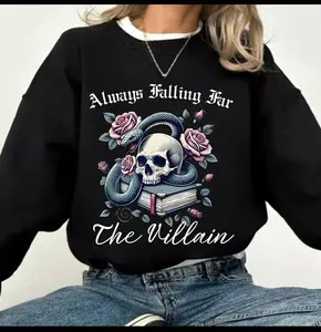 Always Falling For The Villain Bookish T-shirt, Romantasy Book Lover Shirt, Reading Lover Gift, Dark Romance T-Shirt, Bookish Merch Womenswear Hoodie Sweatshirts Tops