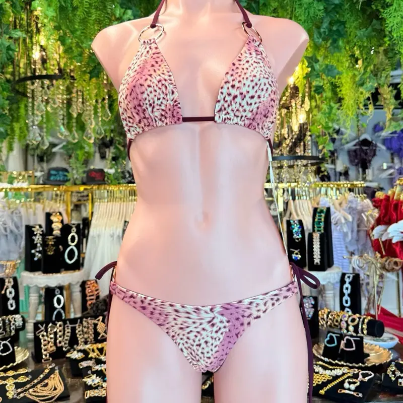 Peachy Cheetah Bikini Set