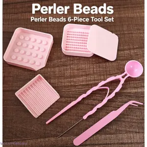 This 6-piece 2.6mm Pindou DIY beading tool set includes a Pindou pen, needle, bead shovel, beading tray, and tweezers. It's also a creative puzzle craft material kit suitable for DIY craft projects.