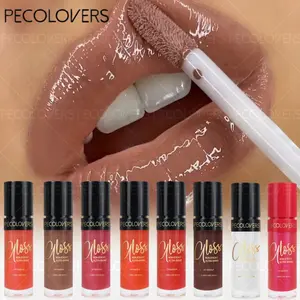1PC Long-lasting Moisturizing Hydrating Glitter Lip Gloss Makeup Jelly Mirror Liquid Lipstick Glossy Shiny Pearlescent Pink Lip Tint Valentine'S Day Gifts