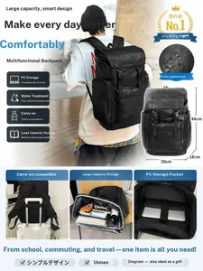 2026 Spring Summer Travel Essentials, Japanese Style Large Capacity PU Backpack, Durable Anti-Scratch Commuter School Bag Student Backpack