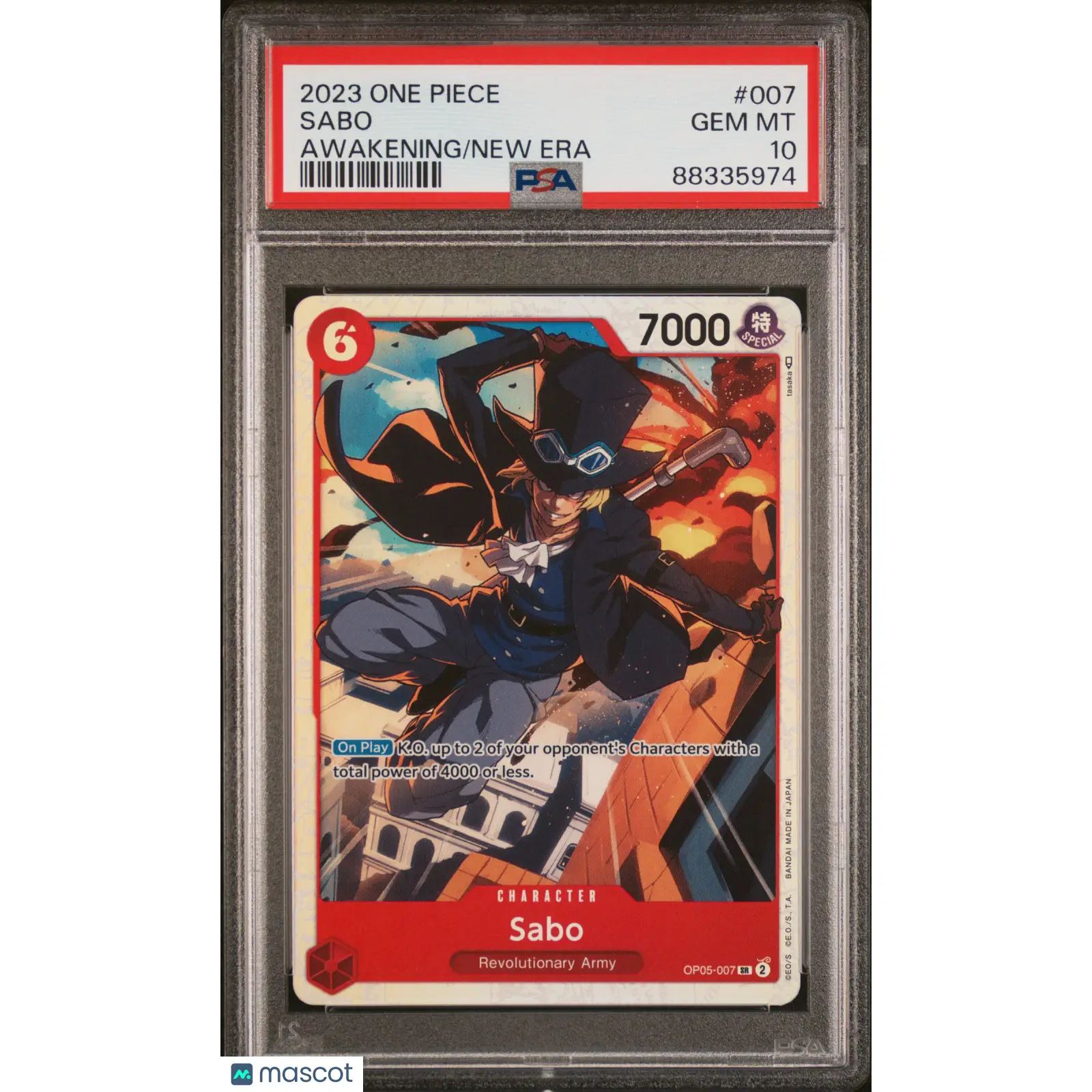 PSA 2023 One Piece CCG Sabo #007 OP 05 Awakening of the New Era ENGLISH 10