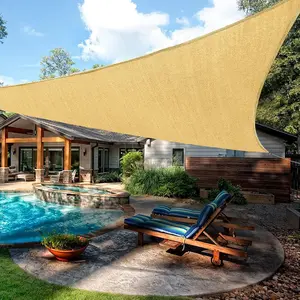Shade Sail for Garden & Pool Breathable Woven Beige Triangle Sun Shade Sail 3x3x3m Premium Material 95% UV Blocking Outdoor Canopy Shelter outdoorfun
