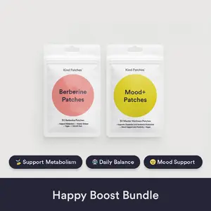 Kind Patches Happy Boost Bundle, Berberine, Metabolism, Mood Support, Natural Ingredient, Vegan