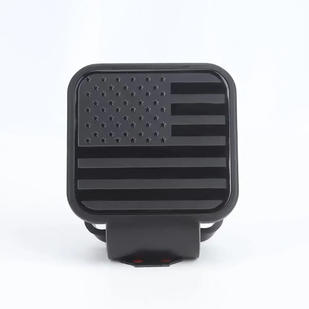2-Inch Receiver American Flag Metal Trailer Hitch Cover, Push-Fit, Anti-Rust, Waterproof, Aluminum-Reinforced Patriotic Aftermarket Semi Truck Accessory for Outdoor Trucks, Yukon, Truck Accessories, Semi Truck Accessories