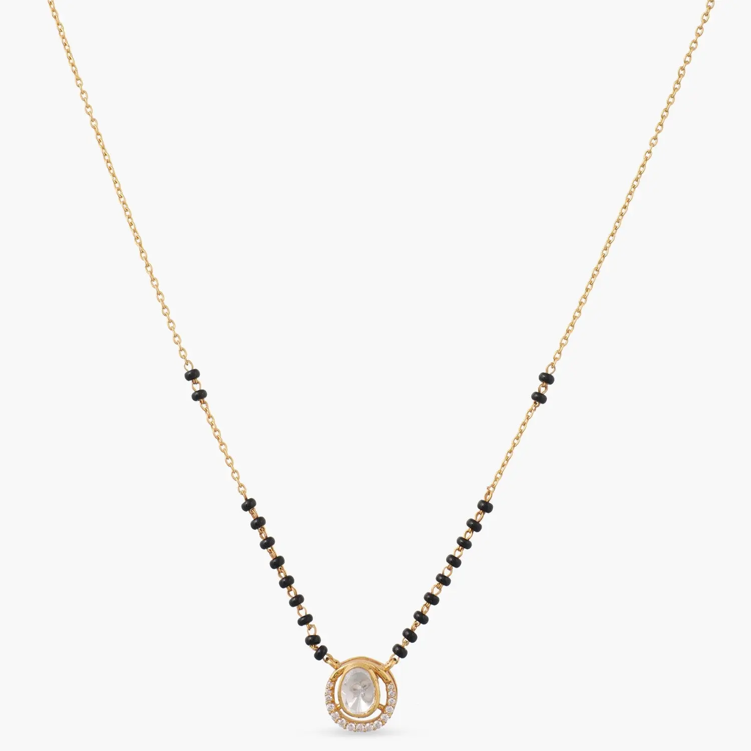 Serenity Moissanite Silver Mangalsutra Necklace Serenity Moissanite Silver Mangalsutra Necklace