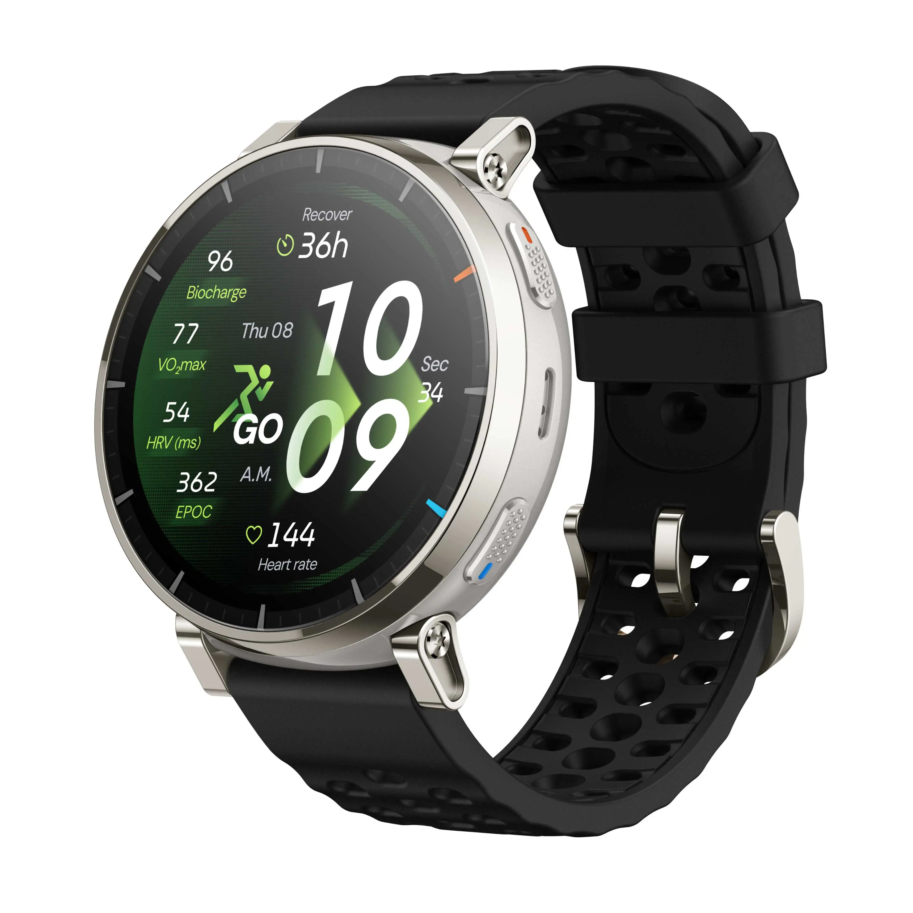 Amazfit Active 3 Premium GPS Running Smart Watch, 1.32" AMOLED Sapphire Display, 12-Day Battery, 4GB Storage, Offline Maps, 170+ Workout Modes, 5 ATM, Heart Rate & Fitness Tracker for Android & iPhone Wearable Monitor Navigation