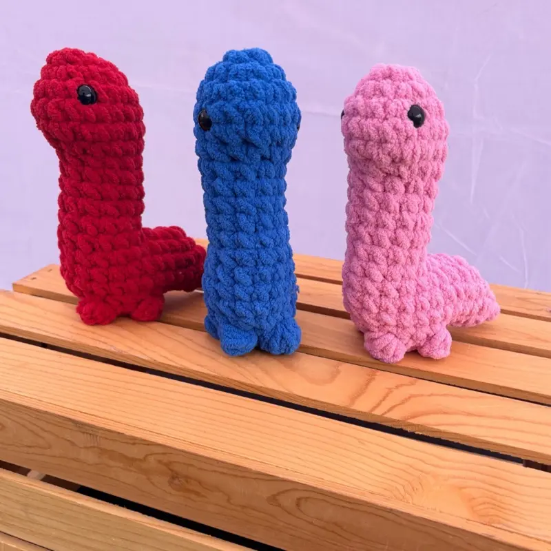 Handmade Crochet Brontosaurus Plush | Soft Dinosaur Stuffed Animal | Cute Amigurumi Dino Gift