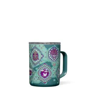 Disney Princess Coffee Mug with Sliding Shatterproof Lid - Keeps Drinks Hot Up to 3 Hours - Adorned with Favorite Characters