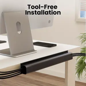 Self-Adhesive Desk Cable Organizer, No Drilling Required, Durable PVC Channel Manager, Surface, Multi-Cable Management Solution, Cord Organizer, Extension Cable Organizer