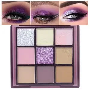 9 Colors Eyeshadow Palette, Shimmering & Matte Effect Eyeshadow Palette, High Pigmented Blendable Eyeshadow Powder, Colorful Eye Makeup Products, Multicolor Eyeshadow Palette, Highly Pigmented Palette, Cosmetic