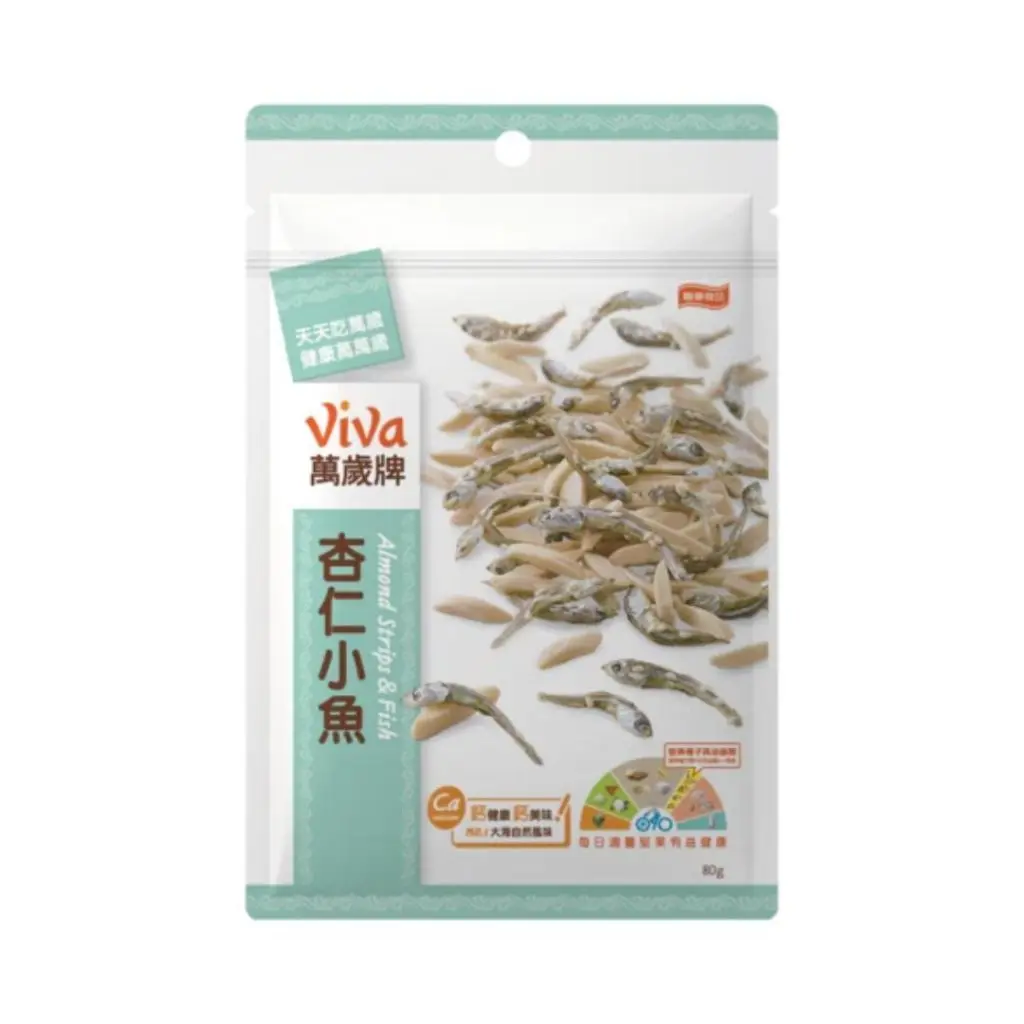 Savory Flavor Almond & Anchovy Snack - Viva, 80g