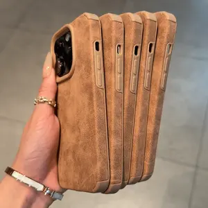 Synthetic Leather Phone Case for iPhone 16 Pro Max, 15, 14, 13, 12, 11 Pro Plus ip13promax/ip14promax x xs