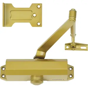 Automatic Door Closer Commercial, Auto Door Closer for  Size 3 DK500, 3H Fire-Rated Hydraulic Door Closer Residential & Life Size Fitting Template, UL Listed, ANSI Grade 3, Brass