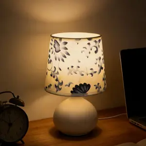 Vintage Floral Small Table Lamp, Traditional Country Bedside Light, Nightlight For Bedroom, Children Renters Hall Office Dormitory Desk Lamp