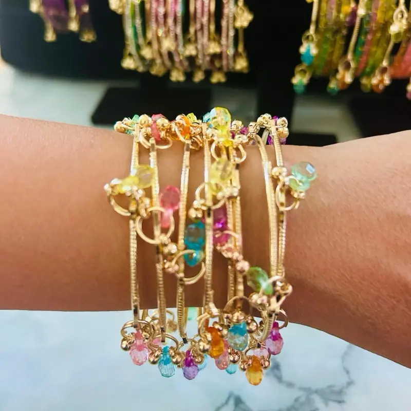 Kashmiri Bangles Set  Gold & Silver Tone | 4pcs & 8pcs Traditional Indian Jewelry | Elegant Stackable Bracelets