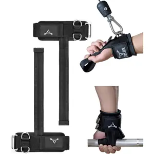 2-in-1 Weight Lifting Straps with D Ring, 7mm Neoprene Padded Wrist Support for Men & Women, Heavy Duty  Wrist Straps &  Machine Attachment for , Powerlifting, Rows, Pull-ups