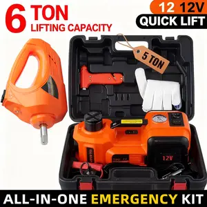 SZTAA Electric Car Jack 5 Ton 12V Hydraulic Floor Jack with Impact Wrench & Air Pump for Easy Tire Pressure Change - Essential Emergency Road Repair Kit for Accidents - Parts Lighter Perfect Christmas & New Year Gift ldea