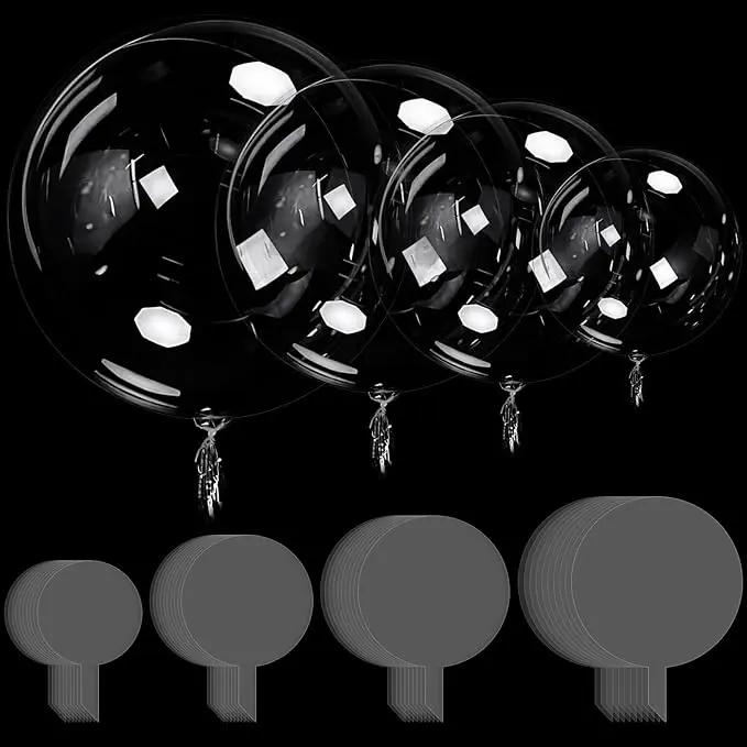 40Pcs Bobo Balloons, Pre Stretched 12, 18 , 20 , 24 Inch Helium/Air Large Clear Balloons for Stuffing, Beautiful DIY Bubble Balloon Decor for Wedding, Birthday,Graduation Party Decoration - Home Improvement.