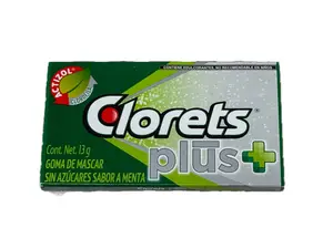 Clorets Plus+ Sugar-Free Mint Chewing Gum, 10 Pieces, 13 g
