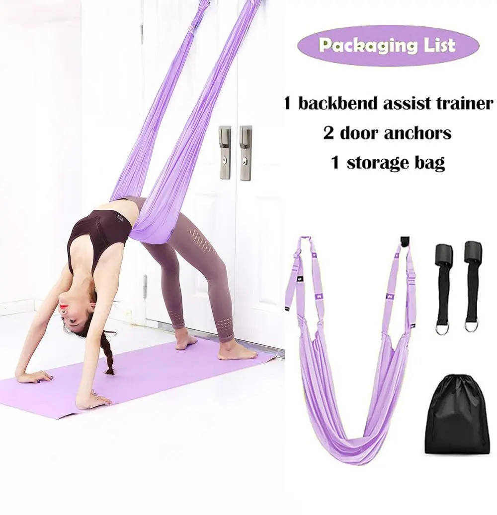 Leg Stretcher Strap, Stretching Equipment with Door Anchor Flexibility Trainer Backbend Assist for Dance Aerial Yoga Ballet Leg Stretching Exercise Workout Bands Durable Elastic Bands Yoga Sit