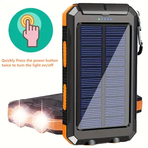 10000mAh Solar Charger Power Bank -Portable Solar Phone Battery Panel Charger, QC3.0 Dual USB Port Battery Pack Charger Portable For All Cell Phones & Electronic Devices- Long Lasting, Travel Camping, LED Flashlight, The Best Gift For Festival