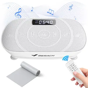 MERACH Vibration Plate Exercise Machine, Vibrating Plate with Bluetooth and LED Lights, Workout Equipment for Women, Vibration Plate for Lymphatic Drainage