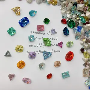 High Quality K9 Crystal Multiple Colors Shapes Pointed Foiled Back Nail Art Gems Beading Phone Case DIY Accessories