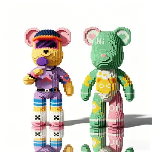 Large Bearbrick Building Blocks 4500PCS, 18.3IN GiantViolent Bear Model Kit, DIY Handmade Building Blocks,Collectible Art Toy for Adults, Home Decor Display Gift