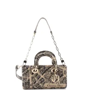 Pre-owned Dior Leather Top Handle Bags Christian Lady D Joy Bag Printed Small by Rebag