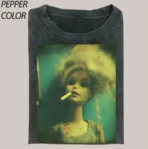 Retro Barbie Shirt, Vintage Doll with Cigarette Graphic Tee, Funny Grunge Aesthetic Meme Shirt, Nostalgic Barbie Meme T-Shirt
