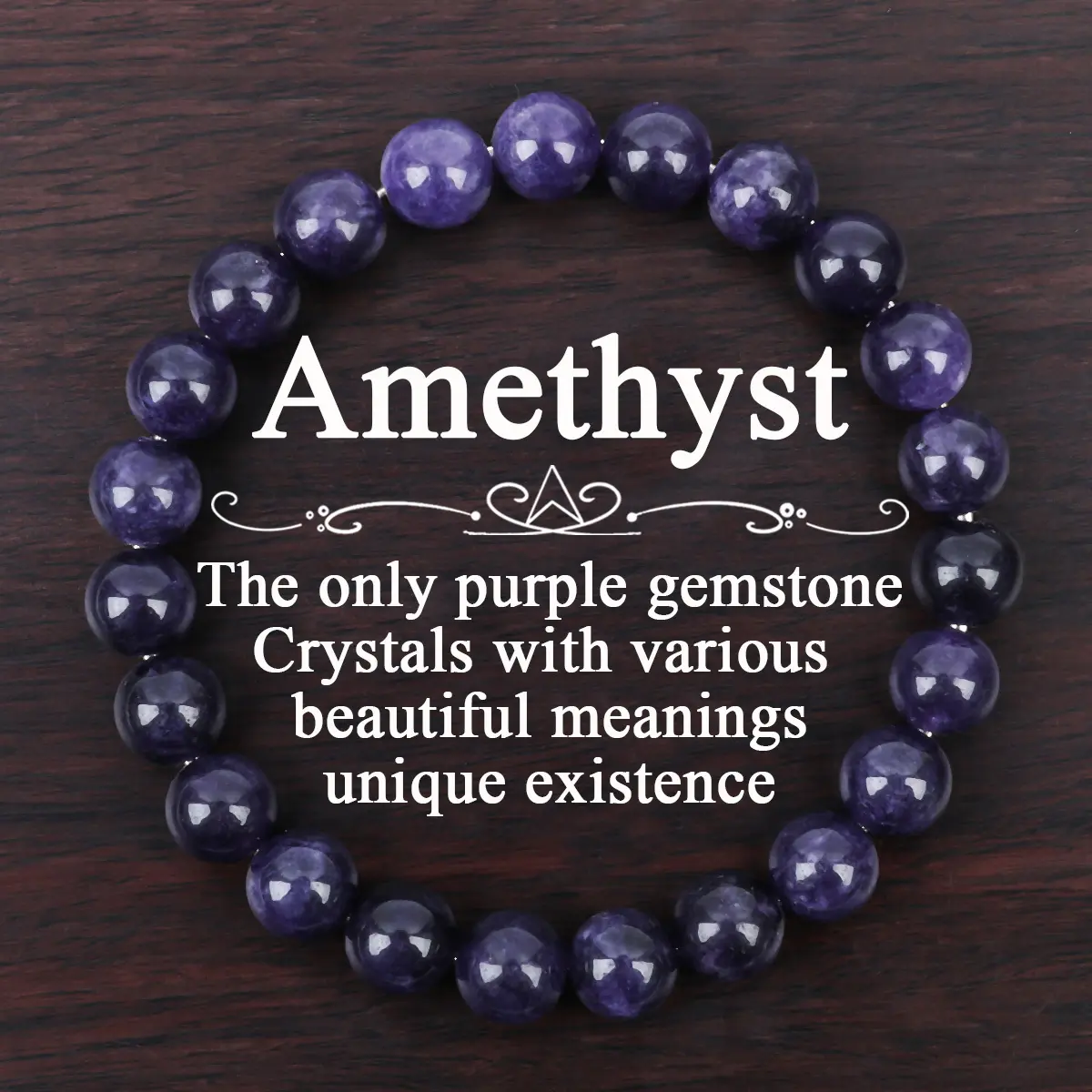 GADASLUY Handmade Dainty Amethyst Crystal Bracelet - Unisex Boho Stone Accessory, Bracelets Jewelry, Fashion Adult Gift for Casual Daily Wear, Birthday Present, Boho Stone Bracelet