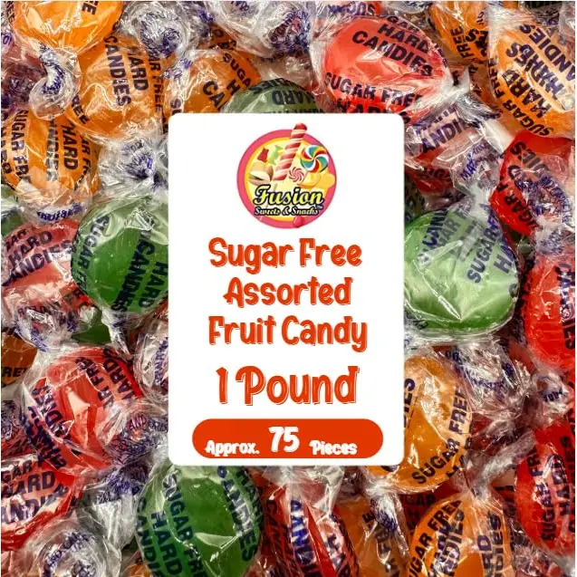 Arcor Sugar Free Assorted Fruit Flavor Hard Candy – 1 lb Bulk Bag (Approx 75 Count) - Cherry, Lime, Orange Individually Wrapped, Keto & Diabetic Friendly Low‑Calorie Sugar Free Hard Candy