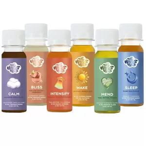 The Happiest Hour Mood Menu - Natural Wellness Vitamin Terpene Supplement Drinks - Wake, Intensify, Bliss, Calm, Sleep, Mend, Curb - 12 & 24 Packs