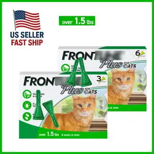 Frontline Plus 3 Monthly Doses for Cats Over 1.5 lbs Helps in treating flea infestations, 3 or 6 doses