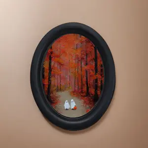Vintage Art Style Ghosts Walking Artistic Decorative Wall Decor, Perfect for Halloween Christmas Thanksgiving Home Office Decoration, Room Accent