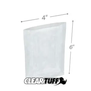 International Plastics  4 x 6 in. Clear Poly Bags, 0.001 Gauge - Case of 1000, Food, Storage, Hardware, Lightweight