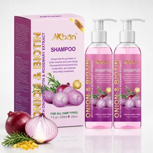 AKban 2PCS Onion Rosemary & Biotin Cleansing Nourishing Shampoo - Paraben-Free Cleanser, Fragranced Blend, Moisturizing Wash, Strengthening, Restorative, Anti-Hair Loss Hair Products, Conditioner Kit Compatible with All Types