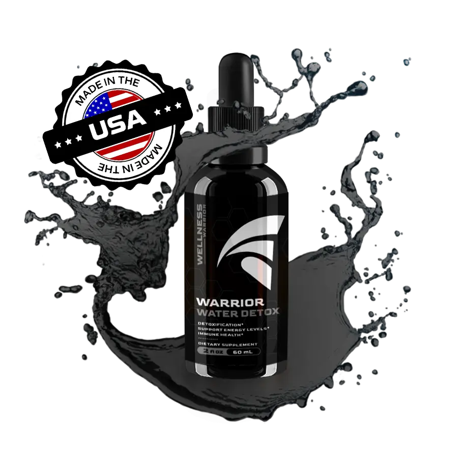 Warrior Water Detox Drops - Plant-derived Fulvic and Humic Acid Minerals, Zeolite, Activated Charcoal, Carbon 60